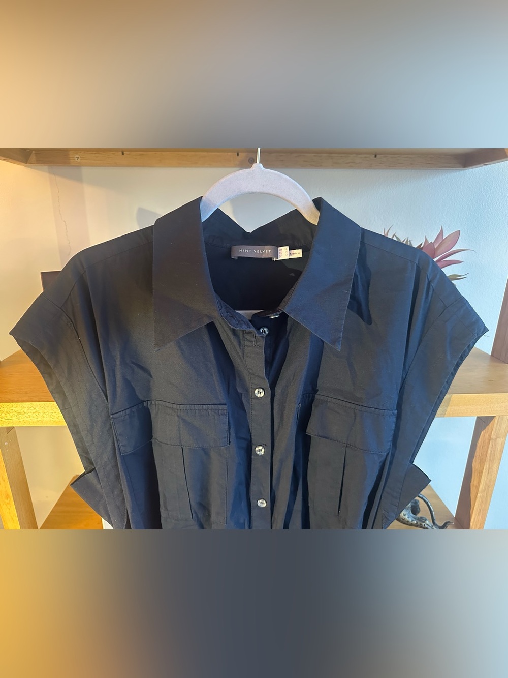 Mint Velvet Navy Blue Midi Shirt Dress with Drawstring Waist - size 12 - Picture 9 of 12
